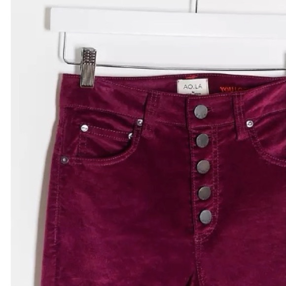 Alice & Olivia STRETCH VELVETHigh Rise Skinny Jeans - Picture 4 of 17